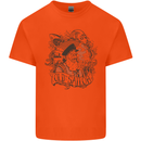 Old Sailor White Shark Octopus Captain Kids T-Shirt Childrens Orange