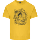Old Sailor White Shark Octopus Captain Kids T-Shirt Childrens Yellow