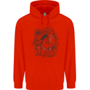 Old Sailor White Shark Octopus Captain Mens 80% Cotton Hoodie Bright Red