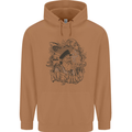 Old Sailor White Shark Octopus Captain Mens 80% Cotton Hoodie Caramel Latte