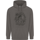 Old Sailor White Shark Octopus Captain Mens 80% Cotton Hoodie Charcoal