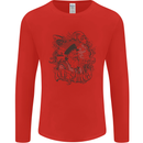 Old Sailor White Shark Octopus Captain Mens Long Sleeve T-Shirt Red