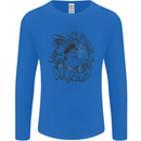 Old Sailor White Shark Octopus Captain Mens Long Sleeve T-Shirt Royal Blue