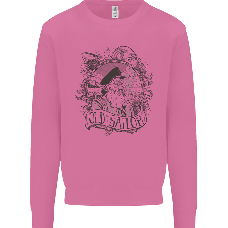 Old Sailor White Shark Octopus Captain Mens Sweatshirt Jumper Azalea
