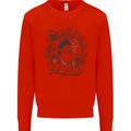 Old Sailor White Shark Octopus Captain Mens Sweatshirt Jumper Bright Red