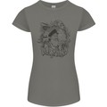 Old Sailor White Shark Octopus Captain Womens Petite Cut T-Shirt Charcoal