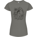 Old Sailor White Shark Octopus Captain Womens Petite Cut T-Shirt Charcoal