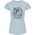 Old Sailor White Shark Octopus Captain Womens Petite Cut T-Shirt Light Blue