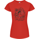 Old Sailor White Shark Octopus Captain Womens Petite Cut T-Shirt Red