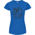 Old Sailor White Shark Octopus Captain Womens Petite Cut T-Shirt Royal Blue