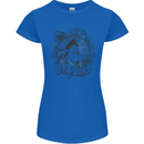 Old Sailor White Shark Octopus Captain Womens Petite Cut T-Shirt Royal Blue