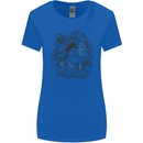 Old Sailor White Shark Octopus Captain Womens Wider Cut T-Shirt Royal Blue