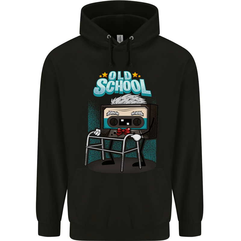 Old School 80s Music Cassette Retro 90s Childrens Kids Hoodie Black