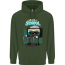 Old School 80s Music Cassette Retro 90s Childrens Kids Hoodie Forest Green