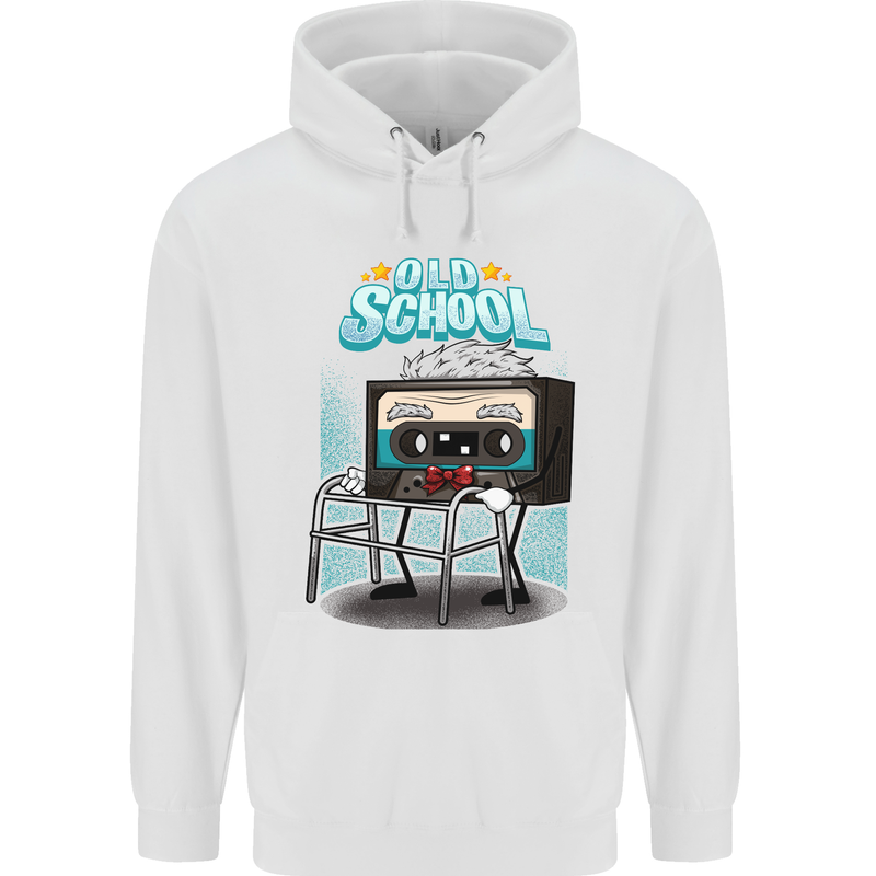 Old School 80s Music Cassette Retro 90s Childrens Kids Hoodie White