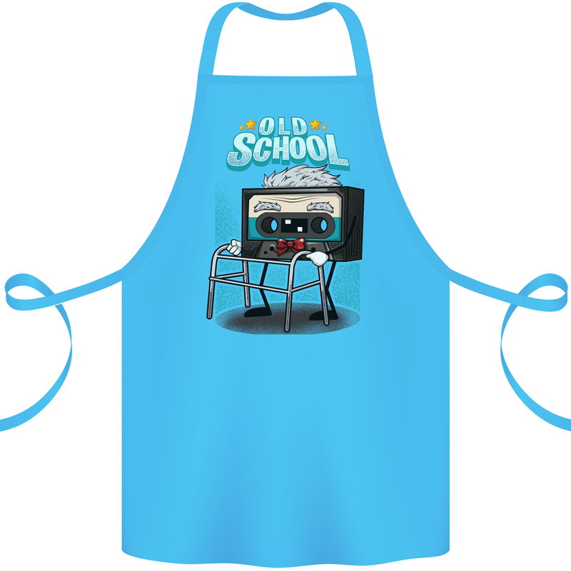 Old School 80s Music Cassette Retro 90s Cotton Apron 100% Organic Turquoise