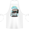 Old School 80s Music Cassette Retro 90s Cotton Apron 100% Organic White