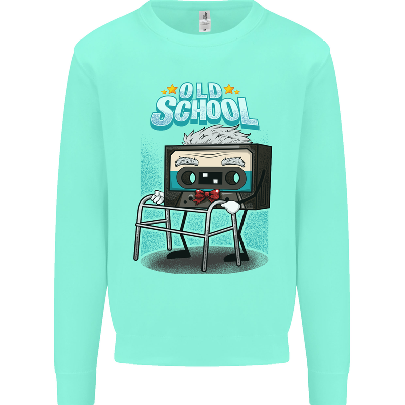 Old School 80s Music Cassette Retro 90s Kids Sweatshirt Jumper Peppermint
