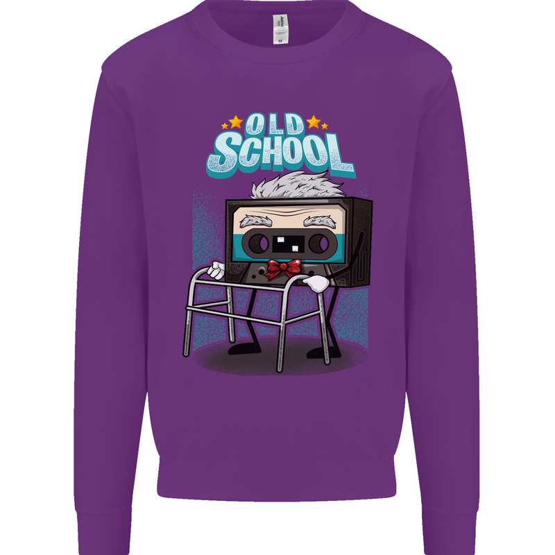 Old School 80s Music Cassette Retro 90s Kids Sweatshirt Jumper Purple