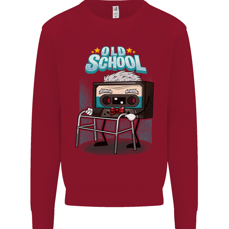Old School 80s Music Cassette Retro 90s Kids Sweatshirt Jumper Red