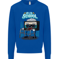 Old School 80s Music Cassette Retro 90s Kids Sweatshirt Jumper Royal Blue