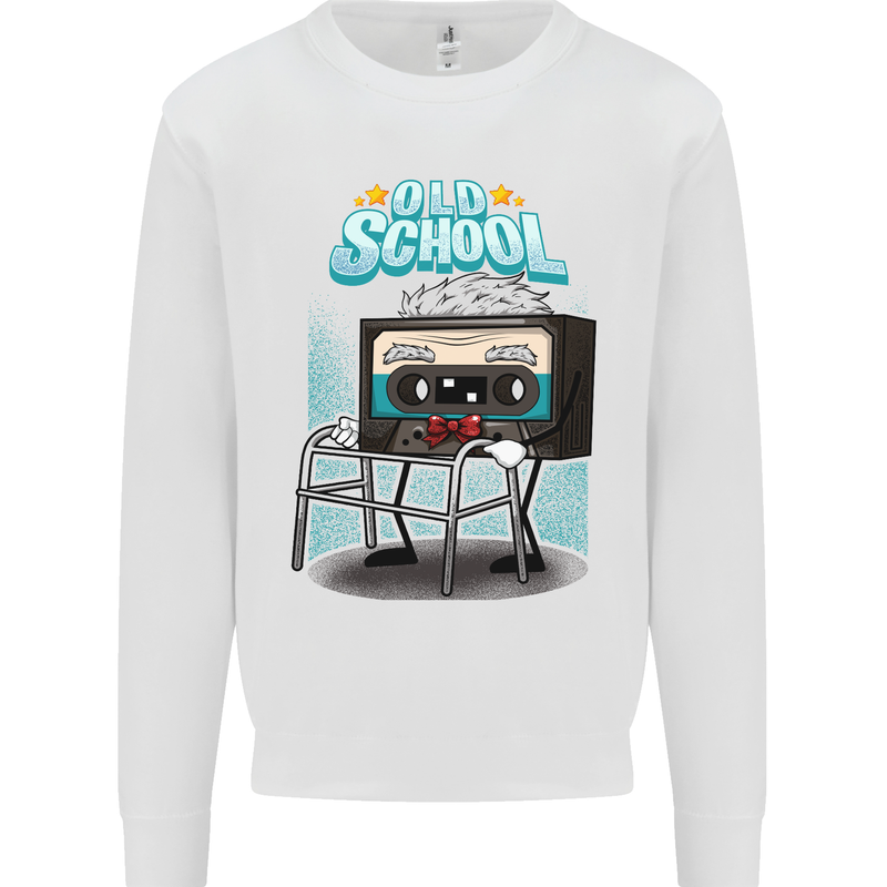 Old School 80s Music Cassette Retro 90s Kids Sweatshirt Jumper White