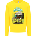Old School 80s Music Cassette Retro 90s Kids Sweatshirt Jumper Yellow