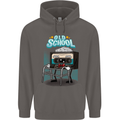 Old School 80s Music Cassette Retro 90s Mens 80% Cotton Hoodie Charcoal