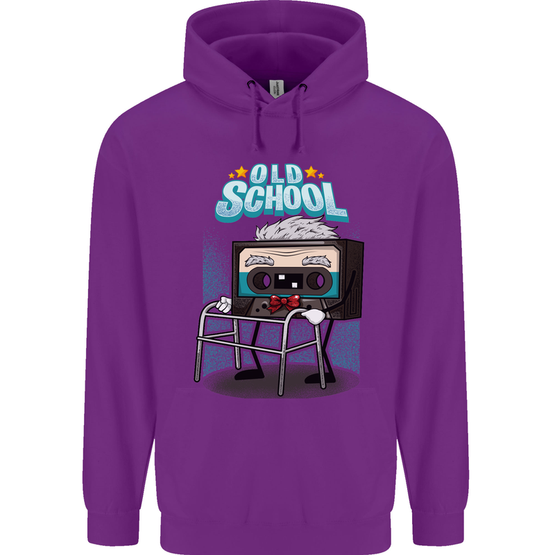 Old School 80s Music Cassette Retro 90s Mens 80% Cotton Hoodie Purple