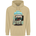 Old School 80s Music Cassette Retro 90s Mens 80% Cotton Hoodie Sand