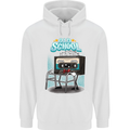 Old School 80s Music Cassette Retro 90s Mens 80% Cotton Hoodie White