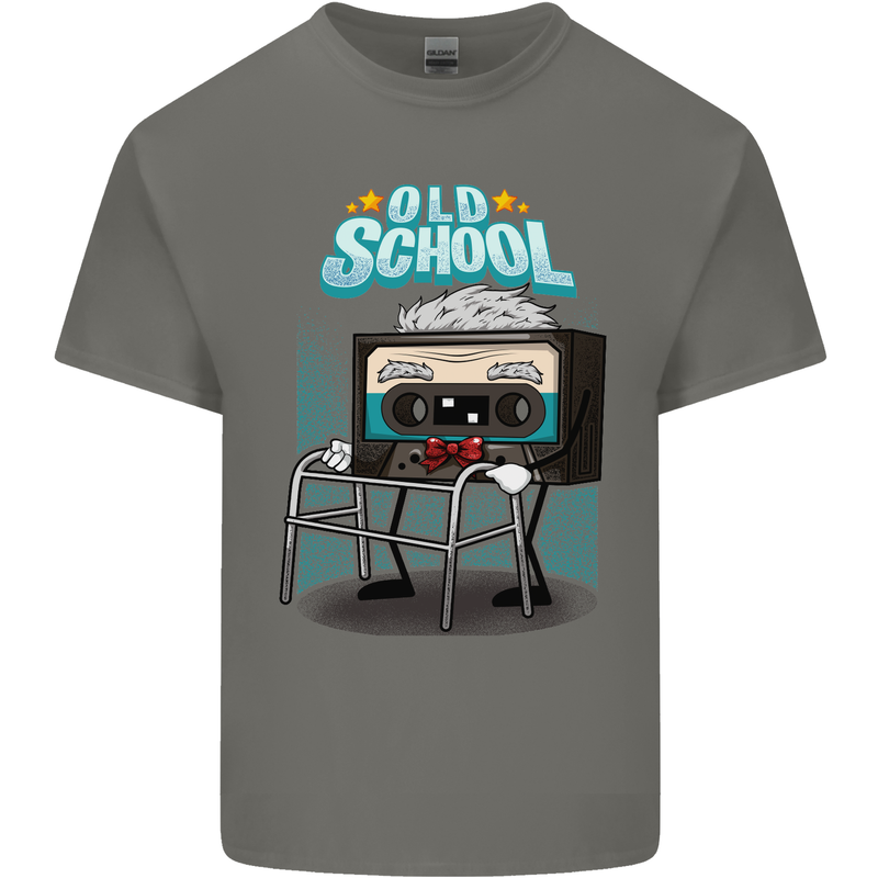 Old School 80s Music Cassette Retro 90s Mens Cotton T-Shirt Tee Top Charcoal
