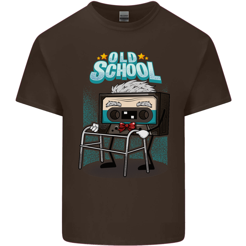 Old School 80s Music Cassette Retro 90s Mens Cotton T-Shirt Tee Top Dark Chocolate