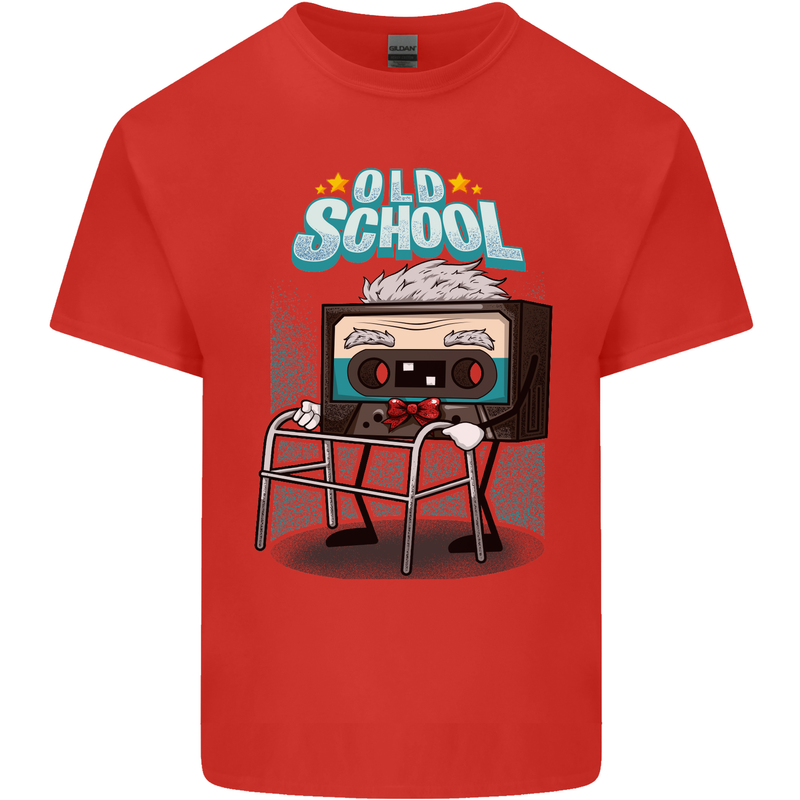 Old School 80s Music Cassette Retro 90s Mens Cotton T-Shirt Tee Top Red