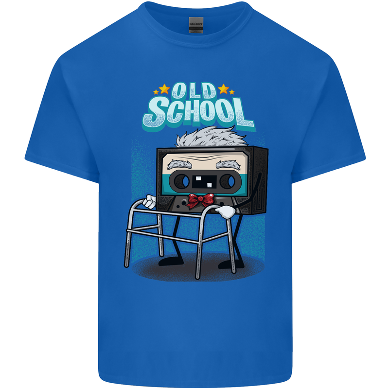Old School 80s Music Cassette Retro 90s Mens Cotton T-Shirt Tee Top Royal Blue