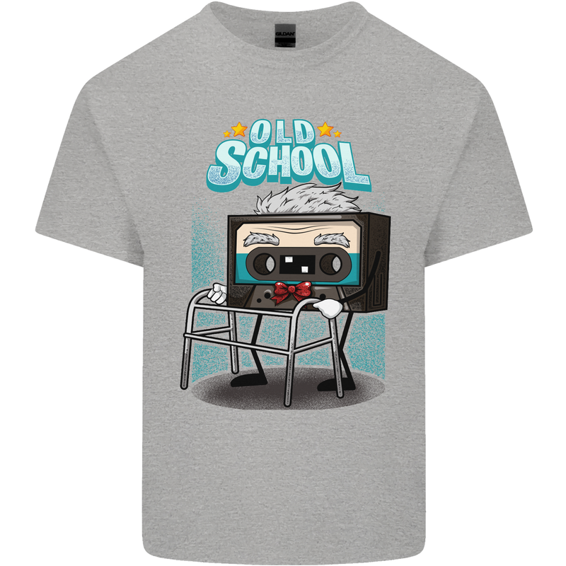 Old School 80s Music Cassette Retro 90s Mens Cotton T-Shirt Tee Top Sports Grey
