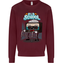 Old School 80s Music Cassette Retro 90s Mens Sweatshirt Jumper Maroon