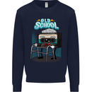 Old School 80s Music Cassette Retro 90s Mens Sweatshirt Jumper Navy Blue