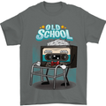 Old School 80s Music Cassette Retro 90s Mens T-Shirt Cotton Gildan Charcoal