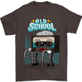 Old School 80s Music Cassette Retro 90s Mens T-Shirt Cotton Gildan Dark Chocolate