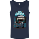 Old School 80s Music Cassette Retro 90s Mens Vest Tank Top Navy Blue