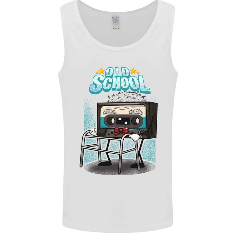 Old School 80s Music Cassette Retro 90s Mens Vest Tank Top White