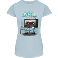 Old School 80s Music Cassette Retro 90s Womens Petite Cut T-Shirt Light Blue