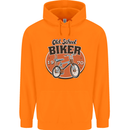 Old School Biker Bicycle Chopper Cycling Childrens Kids Hoodie Orange