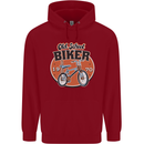 Old School Biker Bicycle Chopper Cycling Childrens Kids Hoodie Red