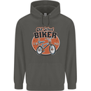 Old School Biker Bicycle Chopper Cycling Childrens Kids Hoodie Storm Grey