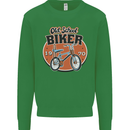 Old School Biker Bicycle Chopper Cycling Kids Sweatshirt Jumper Irish Green