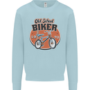 Old School Biker Bicycle Chopper Cycling Kids Sweatshirt Jumper Light Blue