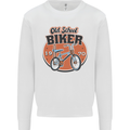 Old School Biker Bicycle Chopper Cycling Kids Sweatshirt Jumper White