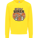 Old School Biker Bicycle Chopper Cycling Kids Sweatshirt Jumper Yellow